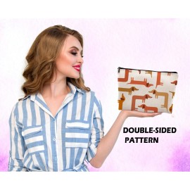 Dwept Dachshund Cosmetic Bag - Funny Dog Mom Gifts, Wiener Dog Travel Toiletry Bag