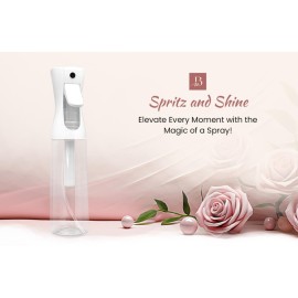 BEAUTY ME Continuous Mist Spray Bottle - 10.1oz Fine Mist Sprayer for Hair Styling, Cleaning, Plants, Salons, Essential Oils, and More - White BEAUTY ME Continuous Mist Spray Bottle - 10.1oz Fine Mist Sprayer for Hair Styling, Cleaning, Plants, Salons, Essential Oils, and More - White