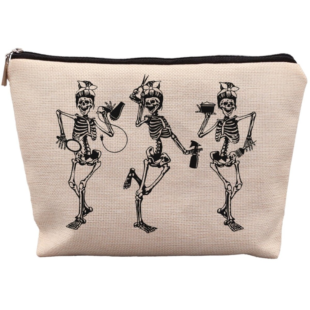 uinwk Hair Stylist Makeup Bag,Goth Makeup Bag Cosmetic Bag,Gifts For Hair Dresser Hairdresser Skull Lovers Women Girls
