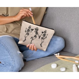 uinwk Hair Stylist Makeup Bag,Goth Makeup Bag Cosmetic Bag,Gifts For Hair Dresser Hairdresser Skull Lovers Women Girls