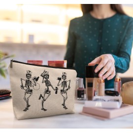 uinwk Hair Stylist Makeup Bag,Goth Makeup Bag Cosmetic Bag,Gifts For Hair Dresser Hairdresser Skull Lovers Women Girls
