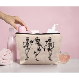 uinwk Hair Stylist Makeup Bag,Goth Makeup Bag Cosmetic Bag,Gifts For Hair Dresser Hairdresser Skull Lovers Women Girls