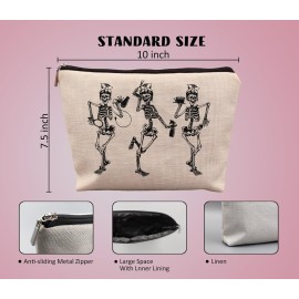 uinwk Hair Stylist Makeup Bag,Goth Makeup Bag Cosmetic Bag,Gifts For Hair Dresser Hairdresser Skull Lovers Women Girls