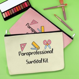 2 Pack Paraeducator Appreciation Gift Para Teacher Gifts 2 Pieces Makeup Bag Paraprofessional Thank You Presents Teaching Cosmetic Pouch Teacher Assistant Birthday Christmas Retirement Presents