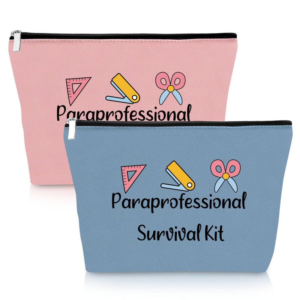 2 Pack Paraprofessional Makeup Bag Paraprofessional Thank You Gifts Paraeducator Gifts Teacher Appreciation Presents Teaching Assistant Presents for Para Teacher Retirement Birthday 2 PCS Cosmetic Bag
