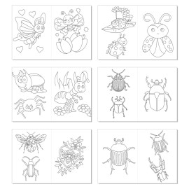 12 Pcs Bug Coloring Books Bugs Party Favors Bulk Mini Coloring Books Bulk for Kids DIY Art Drawing Activity Book Set for Bug Themed Birthday Party Supplies