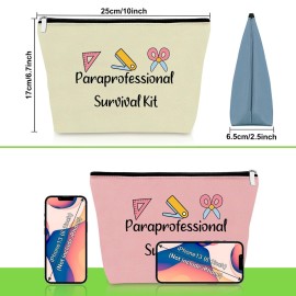 3 Pack Paraprofessional Appreciation Gift Makeup Bag Para Paraeducator Gifts Teaching Assistant Presents 3PCS Cosmetic Bag Teachers\' Day Birthday Presents for Para Teachers Travel Cosmetic Pouch