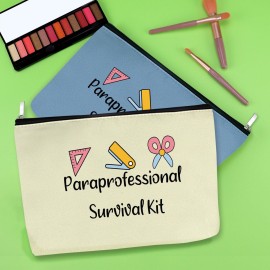 2 Pack Paraprofessional Makeup Bag Para Teacher Appreciation Gifts 2PCS Cosmetic Bag Para Gifts for Paraeducator Paraprofessional Christmas Birthday Travel Cosmetic Pouch Teacher Thank You Presents