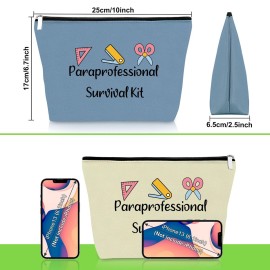 2 Pack Paraprofessional Makeup Bag Para Teacher Appreciation Gifts 2PCS Cosmetic Bag Para Gifts for Paraeducator Paraprofessional Christmas Birthday Travel Cosmetic Pouch Teacher Thank You Presents