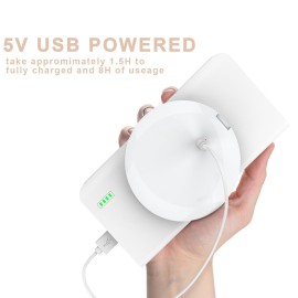 MY BEAUTY LIGHT Bright Compact Mirror with Light, Durable Rechargeable 1X/3X Magnifying Mirror with Light, 3 Color Temperature Travel Makeup Mirror with Lights for Handbag Purse Pocket (White)