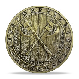 Norse Viking Warrior Coin Fight for Glory See Us in Valhalla Nordic Mythology Amulet for Men Viking Coin