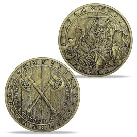 Norse Viking Warrior Coin Fight for Glory See Us in Valhalla Nordic Mythology Amulet for Men Viking Coin