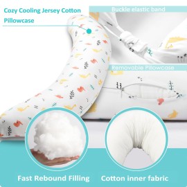 Side Sleeping Pregnancy Body Pillows, Maternity Pillow for Pregnant Women, Washable Removable Cover Pillowcase, Back Hip Leg Support Body Pillow (Dino)