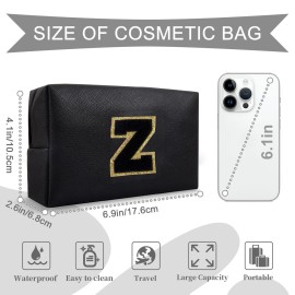 Personalized Initial A-Z Preppy Patch Makeup Bag,Small PU Chenille Letter Cosmetic Bag with Zipper for Teen Girls,Black Cute Toiletry Organizer Bag,Monogram Makeup Case Gift for Women Girls,Letter Z Personalized Initial A-Z Preppy Patch Makeup Bag,Small PU Chenille Letter Cosmetic Bag with Zipper for Teen Girls,Black Cute Toiletry Organizer Bag,Monogram Makeup Case Gift for Women Girls,Letter Z