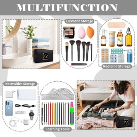 Personalized Initial A-Z Preppy Patch Makeup Bag,Small PU Chenille Letter Cosmetic Bag with Zipper for Teen Girls,Black Cute Toiletry Organizer Bag,Monogram Makeup Case Gift for Women Girls,Letter Z Personalized Initial A-Z Preppy Patch Makeup Bag,Small PU Chenille Letter Cosmetic Bag with Zipper for Teen Girls,Black Cute Toiletry Organizer Bag,Monogram Makeup Case Gift for Women Girls,Letter Z