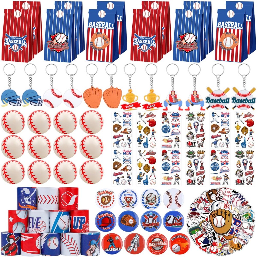ANPHILE Baseball Party Favors, Baseball Birthday Party Favors with Treat Bags for Baseball Birthday Decorations Goodie Bag Stuffers