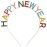  Happy New Year Headband for Women Girls, Rainbow Colorful, 1 Pack