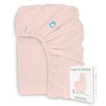 Hugs & Llamas | 100% Organic Cotton Muslin Fitted Crib Sheet - Baby Crib Sheets for Boys & Girls - Neutral (Cotton Candy)