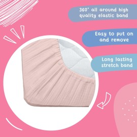 Hugs & Llamas | 100% Organic Cotton Muslin Fitted Crib Sheet - Baby Crib Sheets for Boys & Girls - Neutral (Cotton Candy)