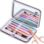 TsMADDTs Tweezers for Women Facial Hair - Precision Tweezers Set with Travel Case - Stainless Steel with Scissor, Mirror