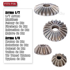 ARRCat Differential Diff Gear Upgrades Part for Arrma 1/7 Felony Limitless Infraction Fireteam Mojave 6S BLX 1/8 Typhon Notorious Kraton Outcast 6S BLX,Metal Differential Diff Gear Set