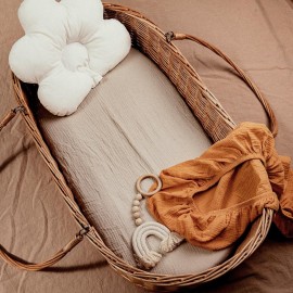 Muslin Bassinet Fitted Sheets, 2 Pack for Baby Boy and Girl, Soft Breathable Stretchy Baby Pad/Mattress Sheet Set, Universal Fit for Hourglass Oval and Rectangle Bassinet Mattress (Elegant Colors)