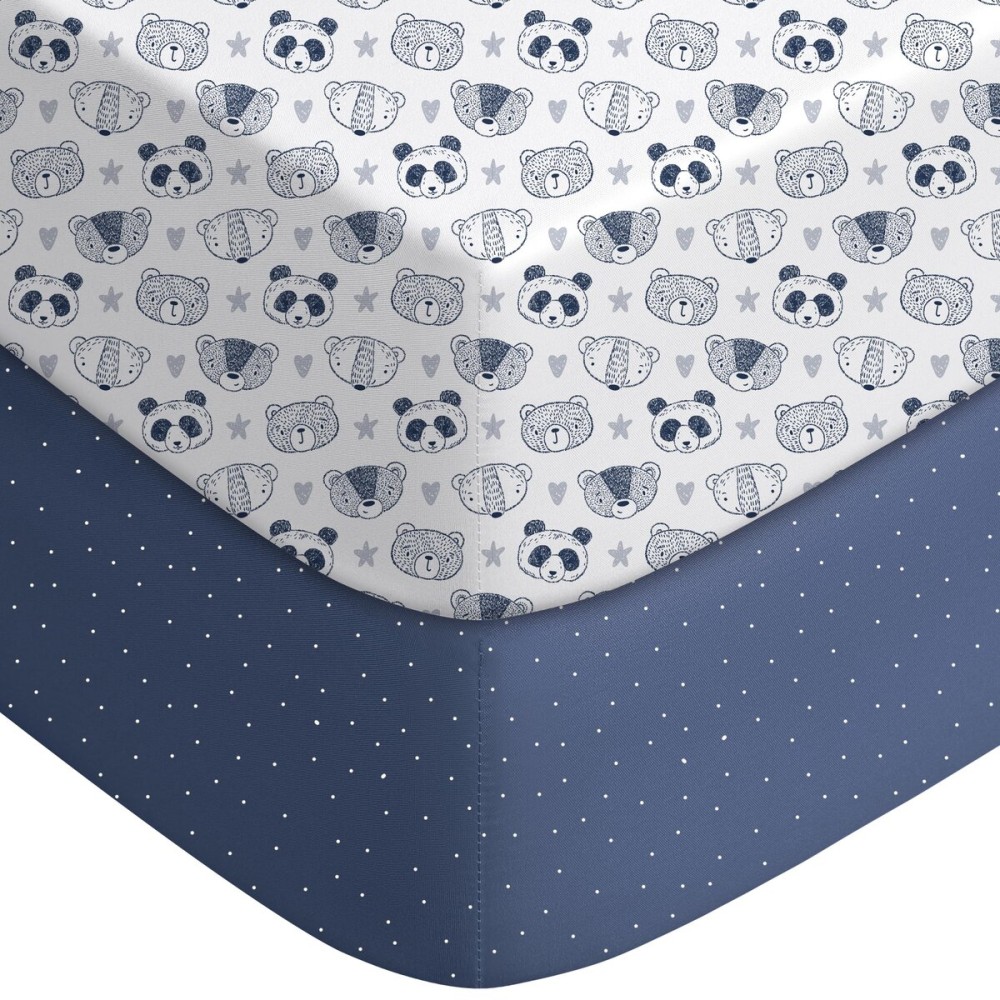 Yoofoss Baby Crib Sheets for Boys Girls, Fitted Crib Sheet 2 Pack for Standard Crib and Toddler Mattress, Super Soft Microfiber Baby Sheet 28x52x8in(Panda)