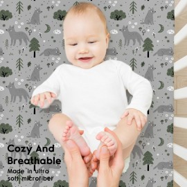 Yoofoss Baby Crib Sheets for Boys Girls, Fitted Crib Sheet 2 Pack for Standard Crib and Toddler Mattress, Super Soft Microfiber Baby Sheet 28x52x8in(Fox)