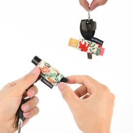 4 Pack Compact Clip-On Lipstick Holder Lip Balm Holder Keychain, Premium Release Clip Elastic Sleeves Lip Gross Holder Keychain Clip On Lipstick Sleeve, Fits Most Standard Lip Balm