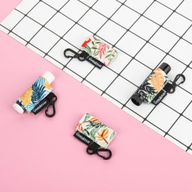 4 Pack Compact Clip-On Lipstick Holder Lip Balm Holder Keychain, Premium Release Clip Elastic Sleeves Lip Gross Holder Keychain Clip On Lipstick Sleeve, Fits Most Standard Lip Balm