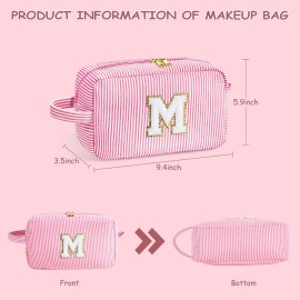 YOOLIFE Birthday Gifts for Women - Personalized Gifts Idea for Women Her Mom Best Friend Sister Teacher Bridesmaid, Monogram Initial Purple Makeup Bag Cute Cosmetic Toiletry Pouch Bag Make Up Case S