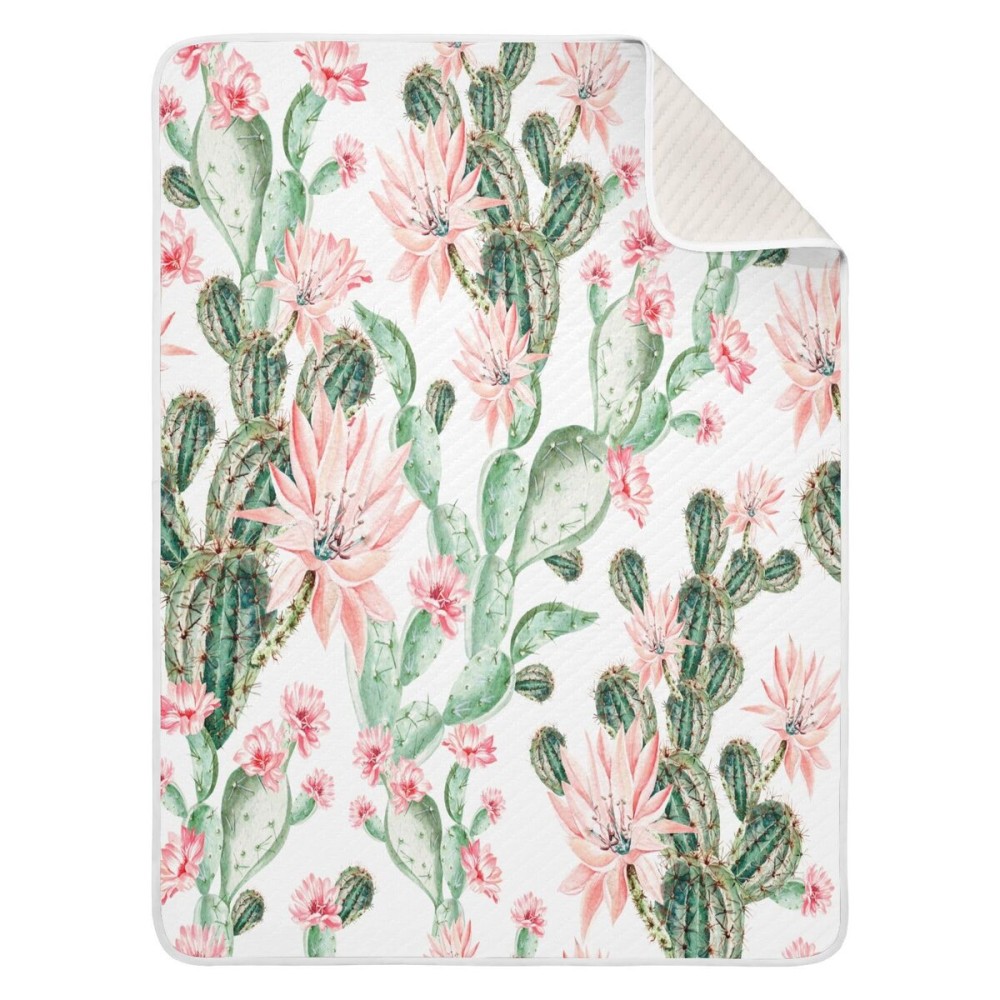 Cactus Baby Blanket for Girls Boys Soft Warm Reversible Infant, Newborn, Toddler Receiving Blanket Unisex Travel Throw Blanket for Crib Stroller Nursery, 30x40