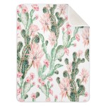 Cactus Baby Blanket for Girls Boys Soft Warm Reversible Infant, Newborn, Toddler Receiving Blanket Unisex Travel Throw Blanket for Crib Stroller Nursery, 30x40