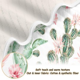 Cactus Baby Blanket for Girls Boys Soft Warm Reversible Infant, Newborn, Toddler Receiving Blanket Unisex Travel Throw Blanket for Crib Stroller Nursery, 30x40