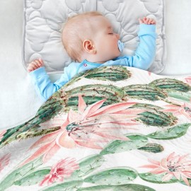 Cactus Baby Blanket for Girls Boys Soft Warm Reversible Infant, Newborn, Toddler Receiving Blanket Unisex Travel Throw Blanket for Crib Stroller Nursery, 30x40