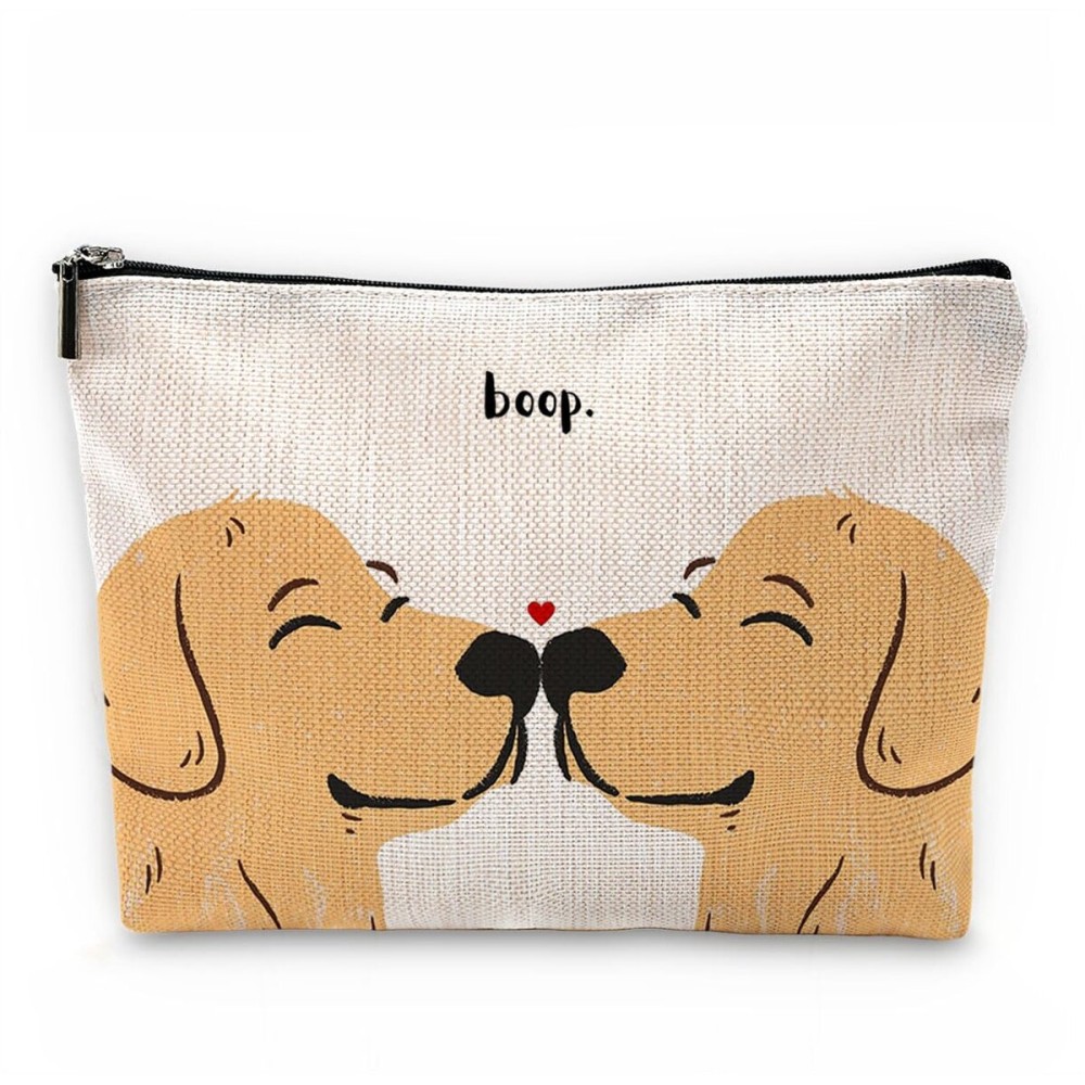 Sufamb Cute Makeup Bag,Love Gifts for Her,Gifts for Girlfriend Wife,I Love You Gifts for Her,Valentines Gifts,Cute Gifts for Women,Golden Retriever Gifts Small Cosmetic Makeup Bag for Purse