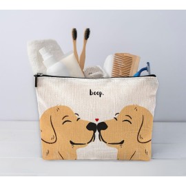 Sufamb Cute Makeup Bag,Love Gifts for Her,Gifts for Girlfriend Wife,I Love You Gifts for Her,Valentines Gifts,Cute Gifts for Women,Golden Retriever Gifts Small Cosmetic Makeup Bag for Purse