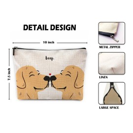 Sufamb Cute Makeup Bag,Love Gifts for Her,Gifts for Girlfriend Wife,I Love You Gifts for Her,Valentines Gifts,Cute Gifts for Women,Golden Retriever Gifts Small Cosmetic Makeup Bag for Purse