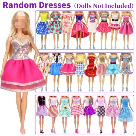 K.T. Fancy 83 Pcs Dolls & Accessories with Purple Closet Wardrobe for 11.5 Inch Doll Dress Up Set Including Wardrobe Shoes, Wallet, Dress Hangers, Brush, Necklace, Pet and Other Accessories