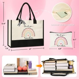 AYGE Teacher Tote & Makeup Bag - Fun Gifts for Teachers