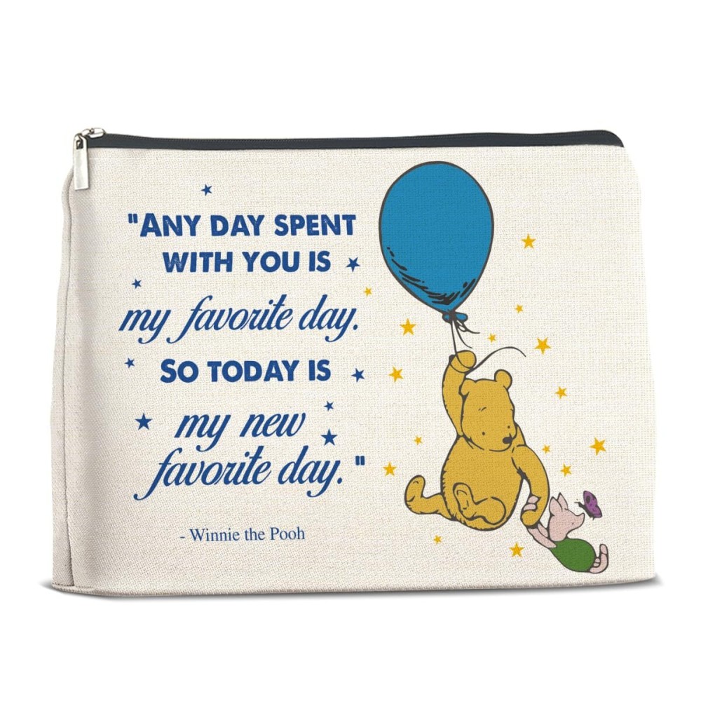 YeleY Friendship Inspirational Pooh Bear for Women Cosmetic Pooh Bear Makeup Bag for Teens Women Friends Zipper Pouch Bag