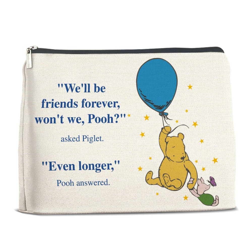 YeleY Friendship for Women Friends, Pooh Bear for Girls, for Best Friends Women, Pooh Bear Cosmetic Makeup Bag