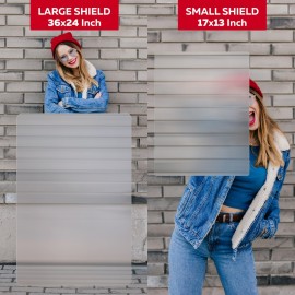Invisibility Shield - 17x13, Sturdy Shield with Lenticular Sheet & Transparent Acrylic Handle bar for Prank, Science, Magic, Illusion, Hiding, Cover for Hunting, Games, Real Invisible Effect