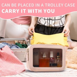 LOFOWN Clear Makeup Bag Small Cosmetic & Toiletry Bag Waterproof Travel Case Women\'s Pouch Organizer Makeup Bag for Car with Zipper (Pink, Small-1) LOFOWN Clear Makeup Bag Small Cosmetic & Toiletry Bag Waterproof Travel Case Women\'s Pouch Organizer Makeup Bag for Car with Zipper (Pink, Small-1)