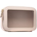 LOFOWN Clear Makeup Bag Small Cosmetic Bag Clear Travel Case Transparent Travel Toiletry Case Makeup Bag for Car with Zipper for Women (Beige, Small)