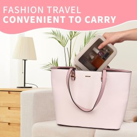 LOFOWN Clear Makeup Bag Small Cosmetic Bag Clear Travel Case Transparent Travel Toiletry Case Makeup Bag for Car with Zipper for Women (Beige, Small)