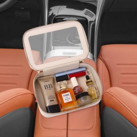 LOFOWN Clear Makeup Bag Small Cosmetic Bag Clear Travel Case Transparent Travel Toiletry Case Makeup Bag for Car with Zipper for Women (Beige, Small)