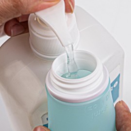 LilyAbeille Travel Bottles for Toiletries with Suction Cup, 4 Pack TSA Approved Travel Size Containers Leak Proof, 3oz Refillable Travel Accessories Shampoo Conditioner Bottles with Toiletry Bag