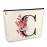 Initial A-Z Personalized Floral Makeup Bag, Monogrammed Birthday Gifts for Women Mom, Mothers Day Christmas Gift Ideas for Best Friend, Bride Bridesmaid, Her, Grandma, Small Travel Cosmetic Bag (C)