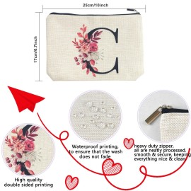 Initial A-Z Personalized Floral Makeup Bag, Monogrammed Birthday Gifts for Women Mom, Mothers Day Christmas Gift Ideas for Best Friend, Bride Bridesmaid, Her, Grandma, Small Travel Cosmetic Bag (C) Initial A-Z Personalized Floral Makeup Bag, Monogrammed Birthday Gifts for Women Mom, Mothers Day Christmas Gift Ideas for Best Friend, Bride Bridesmaid, Her, Grandma, Small Travel Cosmetic Bag (C)